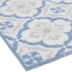 Nettoyage Et Entretien|Gifi Tapis de cuisine imprimé carreau de ciment bleu et blanc 120x50cm