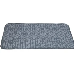 Nettoyage Et Entretien|Gifi Tapis de cuisine imprimé rosaces bleu gris 80x45 cm