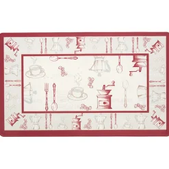 Nettoyage Et Entretien|Gifi Tapis de cuisine imprimé rouge et blanc 75 x 45 cm