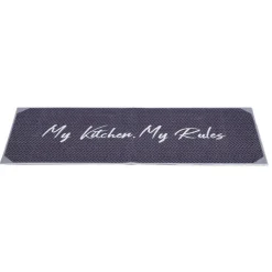 Nettoyage Et Entretien|Gifi Tapis de cuisine My Kitchen My Rules gris et blanc 120x50 cm