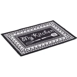 Nettoyage Et Entretien|Gifi Tapis de cuisine My Kitchen noir et blanc 50x70cm