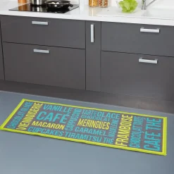 Nettoyage Et Entretien|Gifi Tapis de cuisine vert gris et bleu