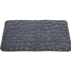 Best Gifi Tapis de salle de bain à mémoire de forme effet galet gris