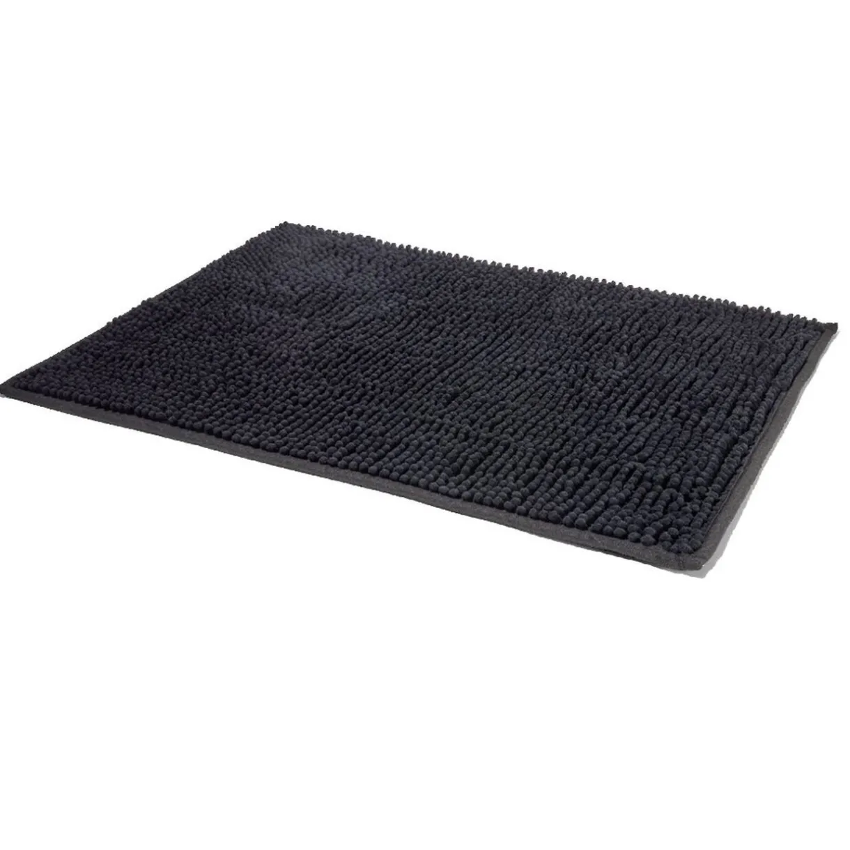 Clearance Gifi Tapis de salle de bain chenille noir 45x65cm