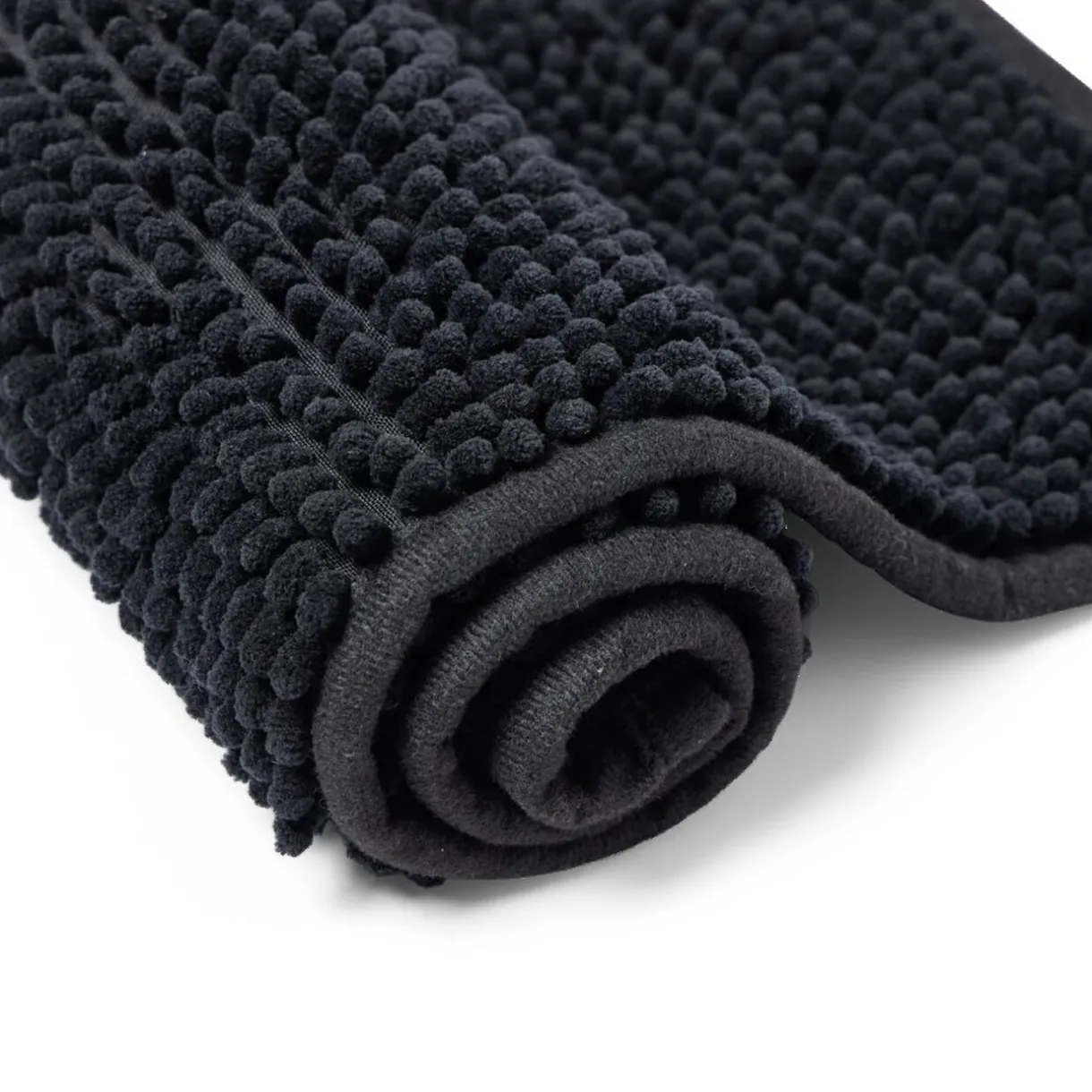 Clearance Gifi Tapis de salle de bain chenille noir 45x65cm