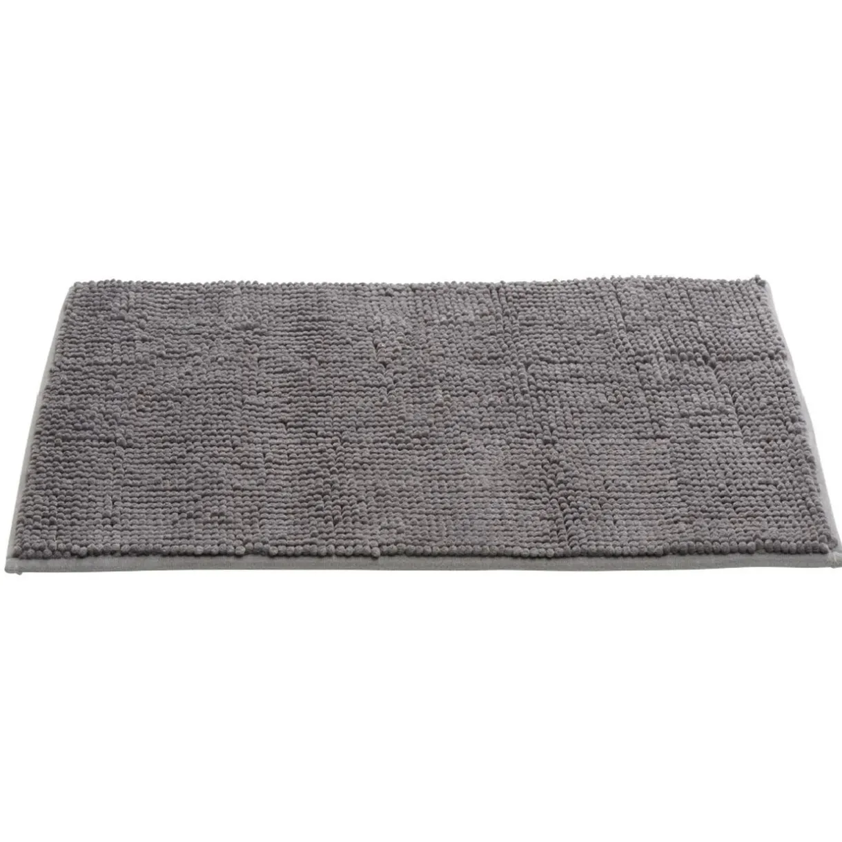 Hot Gifi Tapis de salle de bain chenille gris grand modèle