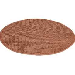 New Gifi Tapis de salle de bain chenille rond marron Ø70 cm