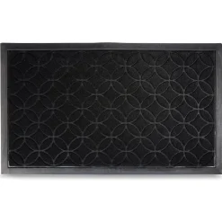 Nettoyage Et Entretien|Gifi Tapis d'entrée extérieur antidérapant 75x45cm polyester et caoutchouc noir