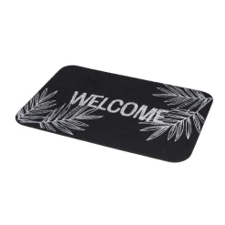 Nettoyage Et Entretien|Gifi Tapis d'entrée extérieur 40x60cm Welcome feuillage noir et blanc