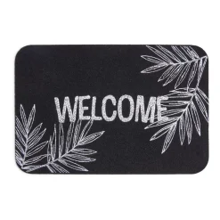 Nettoyage Et Entretien|Gifi Tapis d'entrée extérieur 40x60cm Welcome feuillage noir et blanc