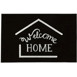 Nettoyage Et Entretien|Gifi Tapis d'entrée noir et blanc design fluorescent "Welcome"