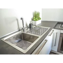 Nettoyage Et Entretien|Gifi Tapis d'évier ajouré rectangulaire gris