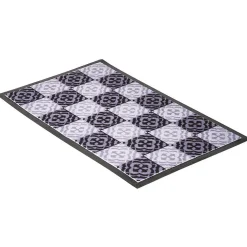 Nettoyage Et Entretien|Gifi Tapis entrée anti poussière rectangulaire motif carreau de ciment noir blanc