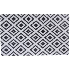 Nettoyage Et Entretien|Gifi Tapis extérieur design géométrique noir et blanc 75x45 cm