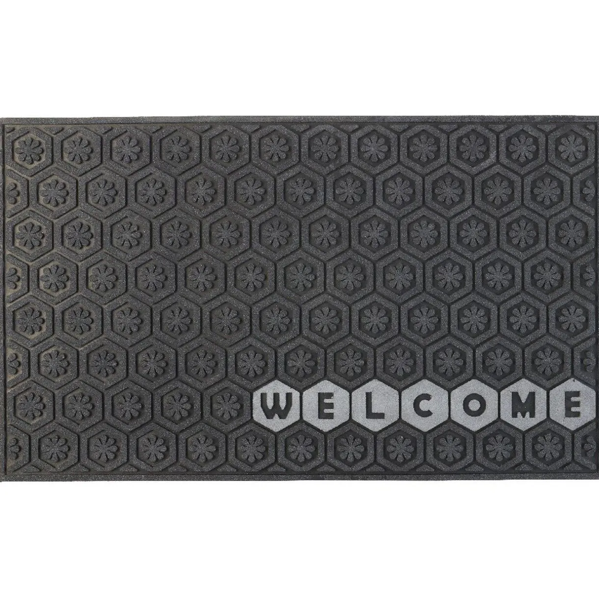 Nettoyage Et Entretien|Gifi Tapis paillasson caoutchouc grattant design Welcome gris