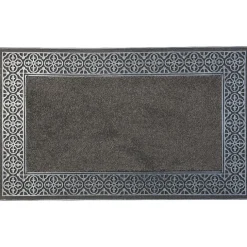 Nettoyage Et Entretien|Gifi Tapis paillasson caoutchouc motif arabesques noir