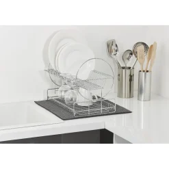 Nettoyage Et Entretien|Gifi Tapis éponge microfibre gris pour évier