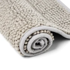 Outlet Gifi Tapis pour salle de bain chenille uni gris 45x65cm