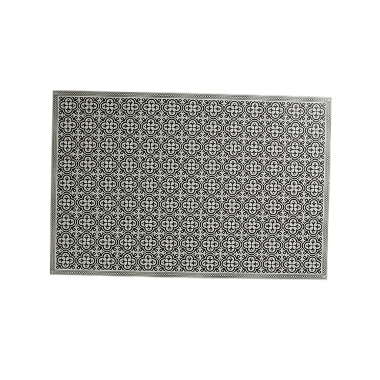 Nettoyage Et Entretien|Gifi Tapis rectangulaire motifs carreaux de ciment gris et blancs