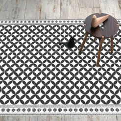 Nettoyage Et Entretien|Gifi Tapis rectangulaire vinyle motif carreau de ciment 150 x 100 cm