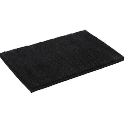 Best Gifi Tapis salle de bain chenille uni noir