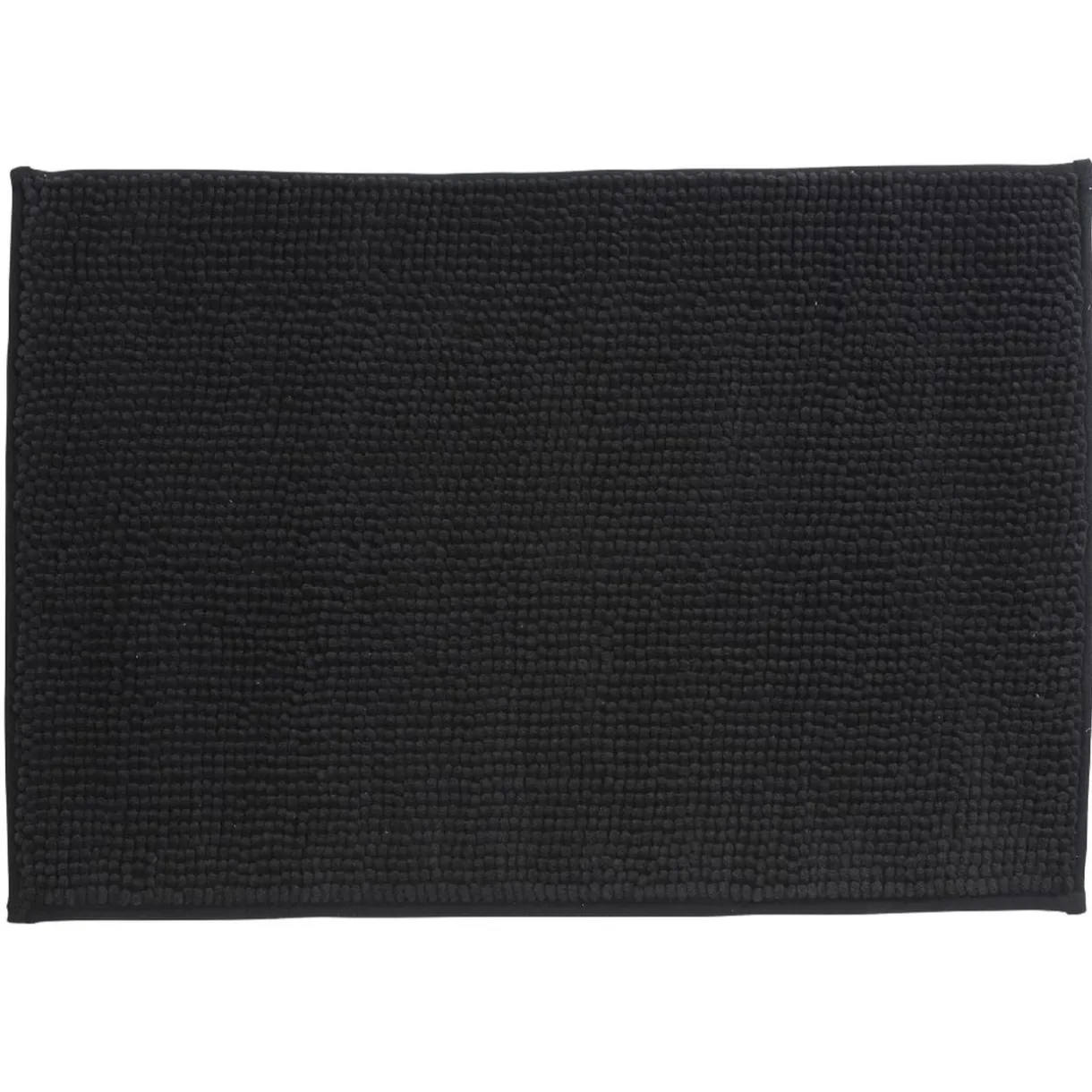 Best Gifi Tapis salle de bain chenille uni noir