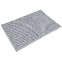 Clearance Gifi Tapis salle de bain chenille 75x45 cm uni gris clair