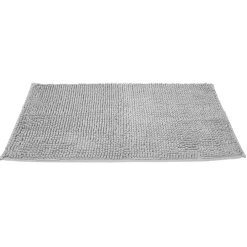 Clearance Gifi Tapis salle de bain chenille 75x45 cm uni gris clair
