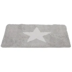 Gifi Tapis salle de bain gris motif étoile 45x75 cm