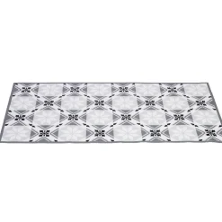Nettoyage Et Entretien|Gifi Tapis vinyle imprimé carreau de ciment noir gris L. 99 cm