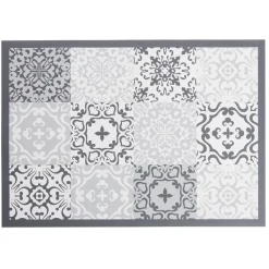 Nettoyage Et Entretien|Gifi Tapis vinyle imprimé carreau de ciment gris L.70 cm
