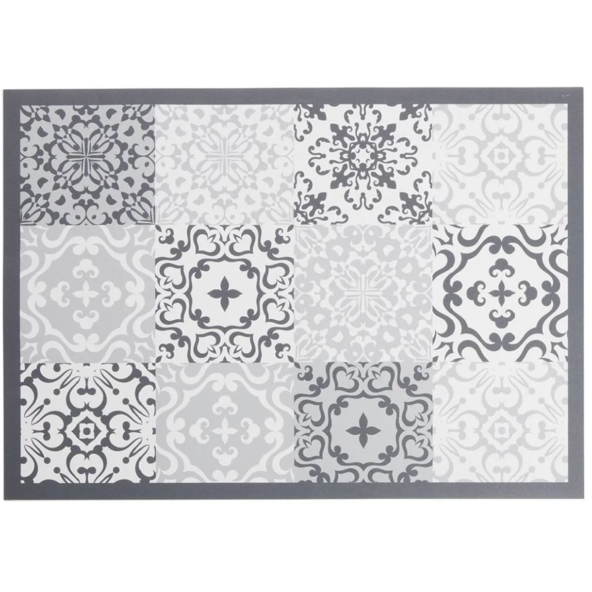 Nettoyage Et Entretien|Gifi Tapis vinyle imprimé carreau de ciment gris L.70 cm
