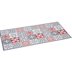 Nettoyage Et Entretien|Gifi Tapis vinyle imprimé carreau de ciment rouge gris L. 99 cm