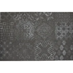 Nettoyage Et Entretien|Gifi Tapis vinyle noir motif carreau de ciment gris