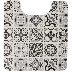 Hot Gifi Tapis WC pvc design carreau de ciment gris