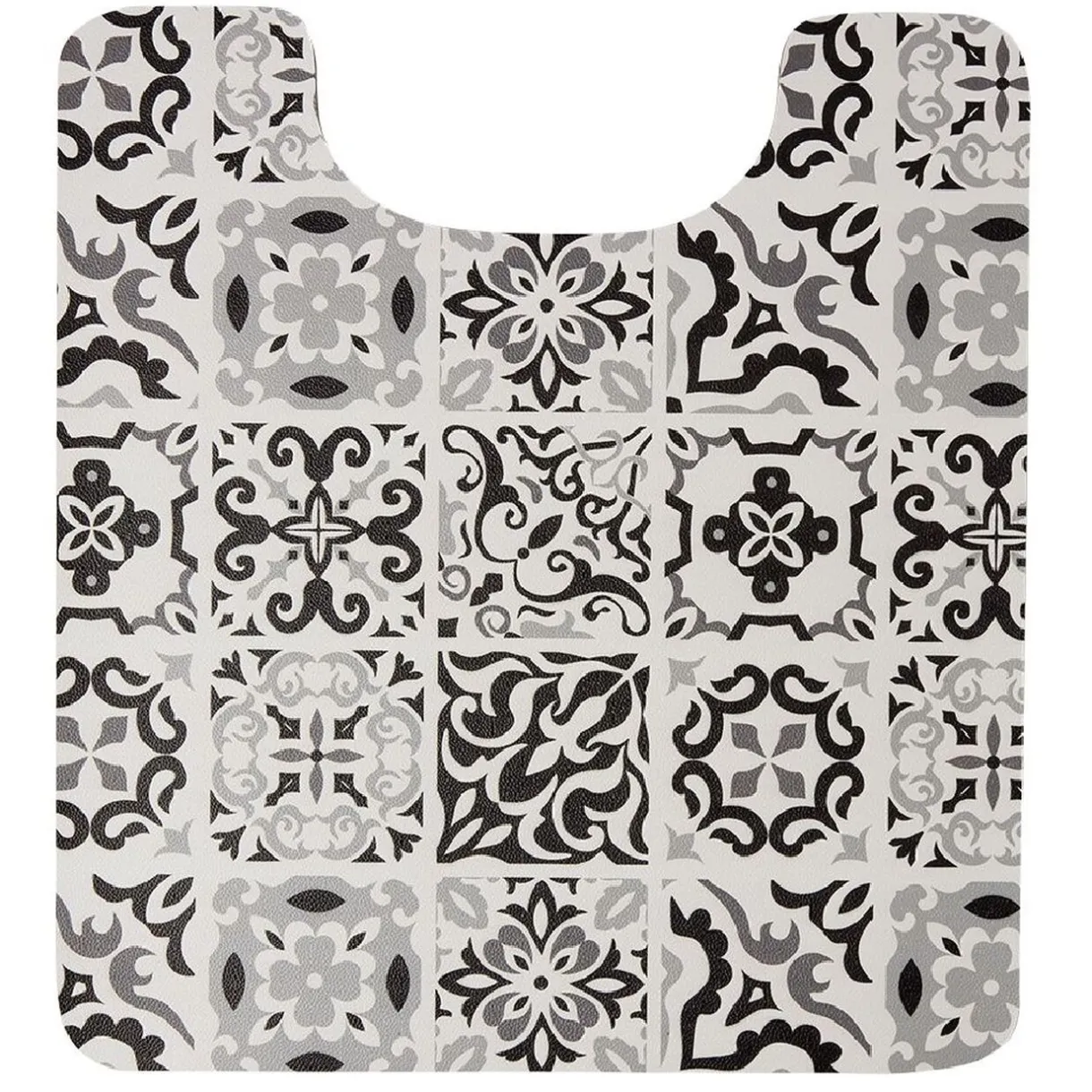 Hot Gifi Tapis WC pvc design carreau de ciment gris