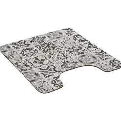 Hot Gifi Tapis WC pvc design carreau de ciment gris