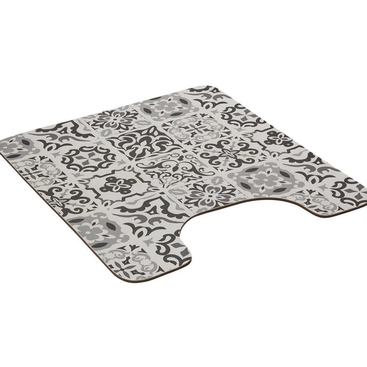 Hot Gifi Tapis WC pvc design carreau de ciment gris