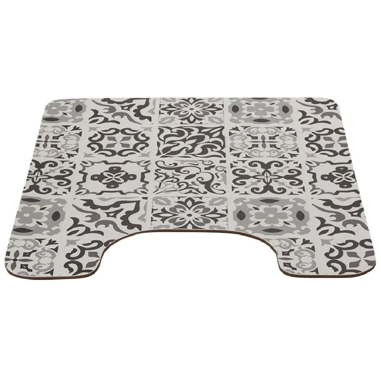 Hot Gifi Tapis WC pvc design carreau de ciment gris