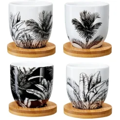 Tasse à café avec sous-tasse en bois x4^Gifi Hot
