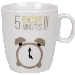 Tasse à café blanc motif réveil^Gifi Online