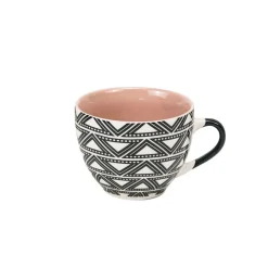 Tasse à café en porcelaine motif graphique noir blanc 22 cl^Gifi Hot