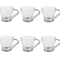 Tasse à café en verre et métal x 6^Gifi New