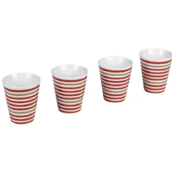 Tasse à expresso blanche à rayures x4^Gifi Discount