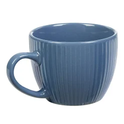 Tasse à expresso en faïence 10 cl bleu et rainures verticales relief^Gifi Outlet