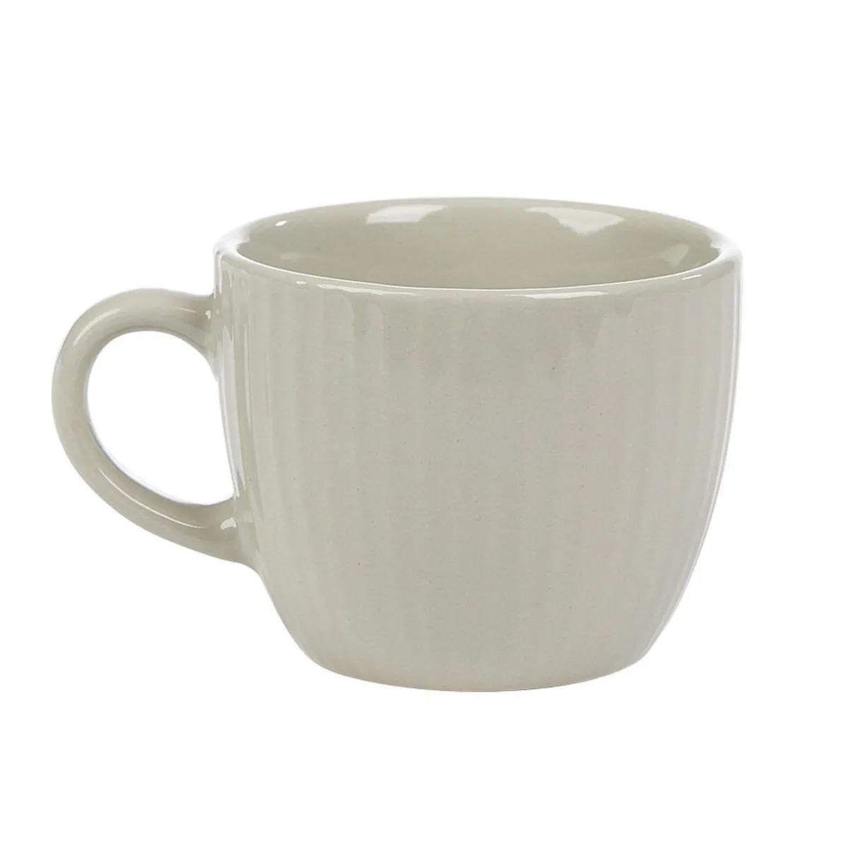 Tasse à expresso en faïence 10 cl lin et rainures verticales relief^Gifi Discount