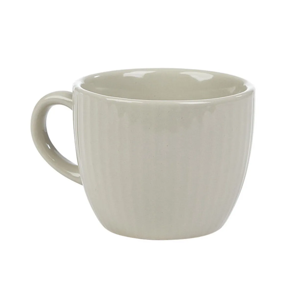 Tasse à expresso en faïence 10 cl lin et rainures verticales relief^Gifi Discount