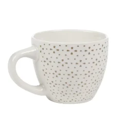 Tasse à expresso porcelaine blanc à motif fleur taupe 9 cl^Gifi Outlet