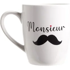 Tasse en céramique Monsieur ou Madame H12 cm^Gifi Hot