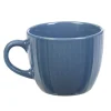 Tasse en faïence 23 cl uni bleu avec rainures verticales en relief^Gifi Clearance